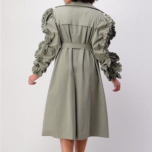 Olive Trench Dress Coat